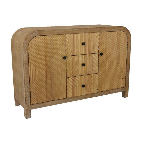 Aki Storage Cabinet Dresser, 3 Drawers and 2 Doors, 47 Inch Brown Wood -BM334916