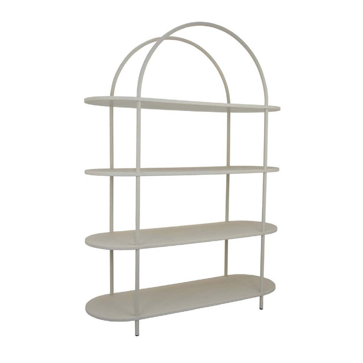 Accent Bookshelf, 4 Wood Shelves, 64 Inch Industrial White Metal Frame  - BM334919