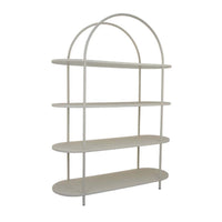Accent Bookshelf, 4 Wood Shelves, 64 Inch Industrial White Metal Frame  - BM334919