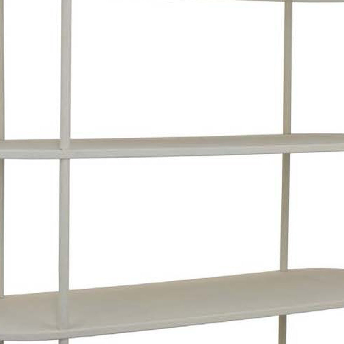 Accent Bookshelf, 4 Wood Shelves, 64 Inch Industrial White Metal Frame  - BM334919