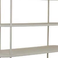 Accent Bookshelf, 4 Wood Shelves, 64 Inch Industrial White Metal Frame  - BM334919