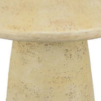 Keki Coffee Table, 24 Inch Round, Tapered Off White Resin Body -BM334921