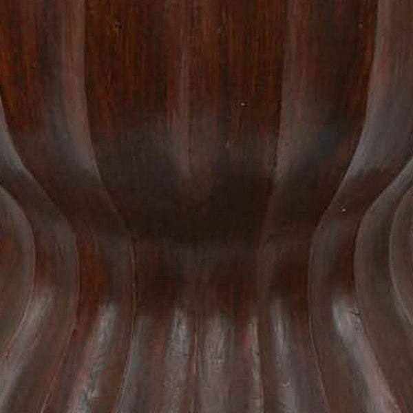 Lopy Plant Stand Side Table, Hourglass Design, 21 Inch Brown Resin -BM334922