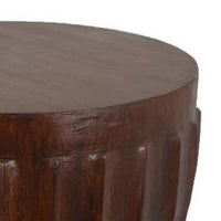 Lopy Plant Stand Side Table, Hourglass Design, 21 Inch Brown Resin -BM334922