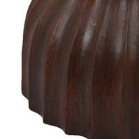 Lopy Plant Stand Side Table, Hourglass Design, 21 Inch Brown Resin -BM334922