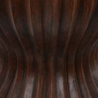 Lopy Plant Stand Side Table, Hourglass Design, 21 Inch Brown Resin  -BM334923