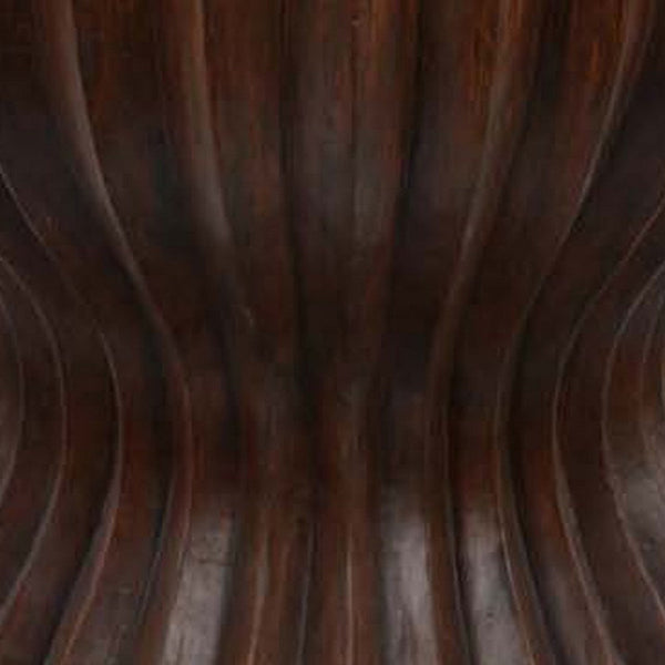 Lopy Plant Stand Side Table, Hourglass Design, 21 Inch Brown Resin  -BM334923