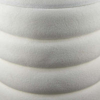 Accent Stool, 18 Inch White Fabric Upholstery, Gold Metal Base -BM334924