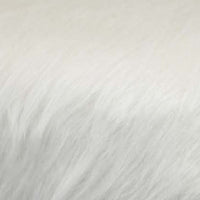 Accent Ottoman, Fur-Like Texture, 21 Inch White Fabric Upholstery -BM334925