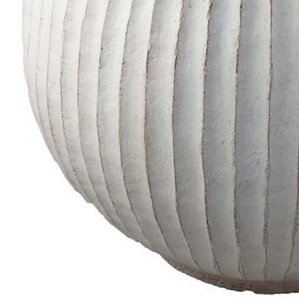 Gany Decorative Vase, Spherical Bottom, 22 Inch Weathered White Resin -BM334926