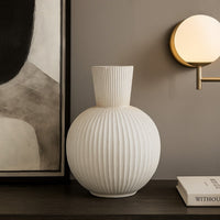 Gany Decorative Vase, Spherical Bottom, 22 Inch Weathered White Resin -BM334926