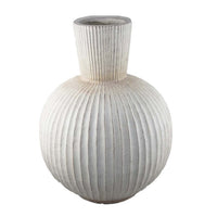 Gany Decorative Vase, Spherical Bottom, 22 Inch Weathered White Resin -BM334926
