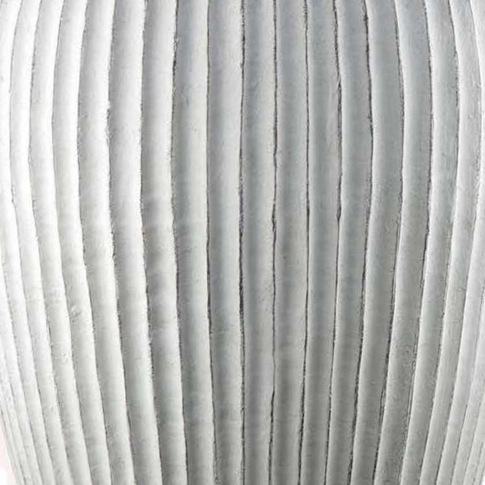 Nios Decorative Vase, Elongated Design, 26 Inch Weathered White Resin -BM334928
