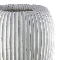 Nios Decorative Vase, Elongated Design, 26 Inch Weathered White Resin -BM334928