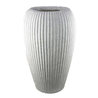 Nios Decorative Vase, Elongated Design, 26 Inch Weathered White Resin -BM334928