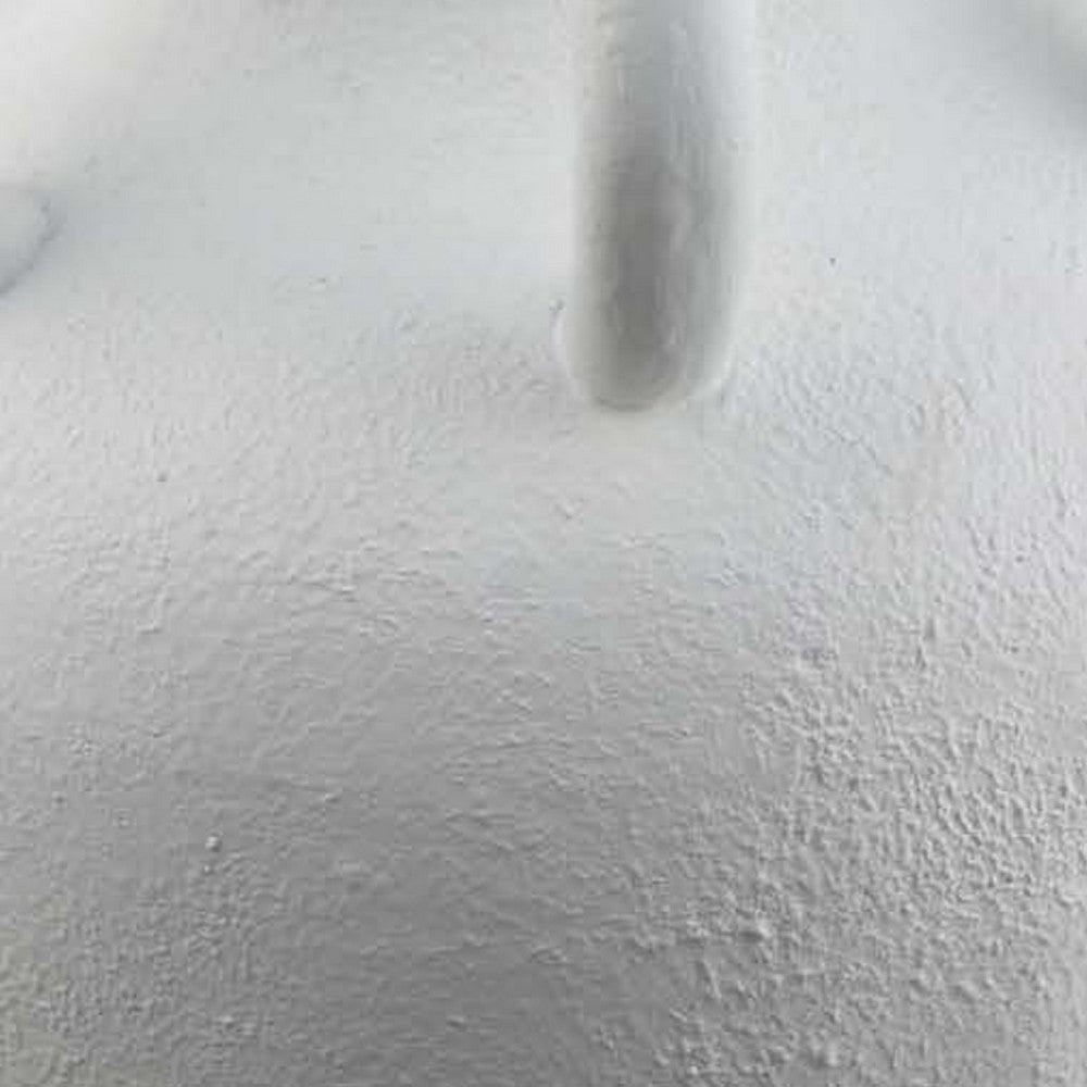 Ripo Decorative Vase, Curved Flange Details, 11 Inch White Resin -BM334931