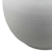 Ripo Decorative Vase, Curved Flange Details, 11 Inch White Resin -BM334931
