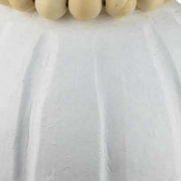 Nehu Decorative Vase, Beaded Neck Details, 15 Inch White Resin -BM334932