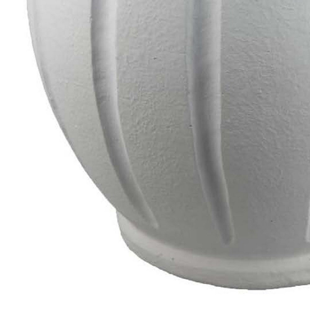 Nehu Decorative Vase, Beaded Neck Details, 16 Inch White Resin -BM334933