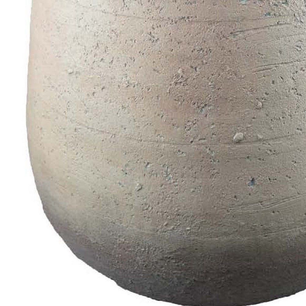 Kilu Decorative Vase, Rugged Texture, 24 Inch Metallic Gray Resin -BM334934