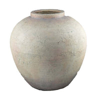 Kilu Decorative Vase, Rugged Texture, 19 Inch Metallic Gray Resin -BM334935