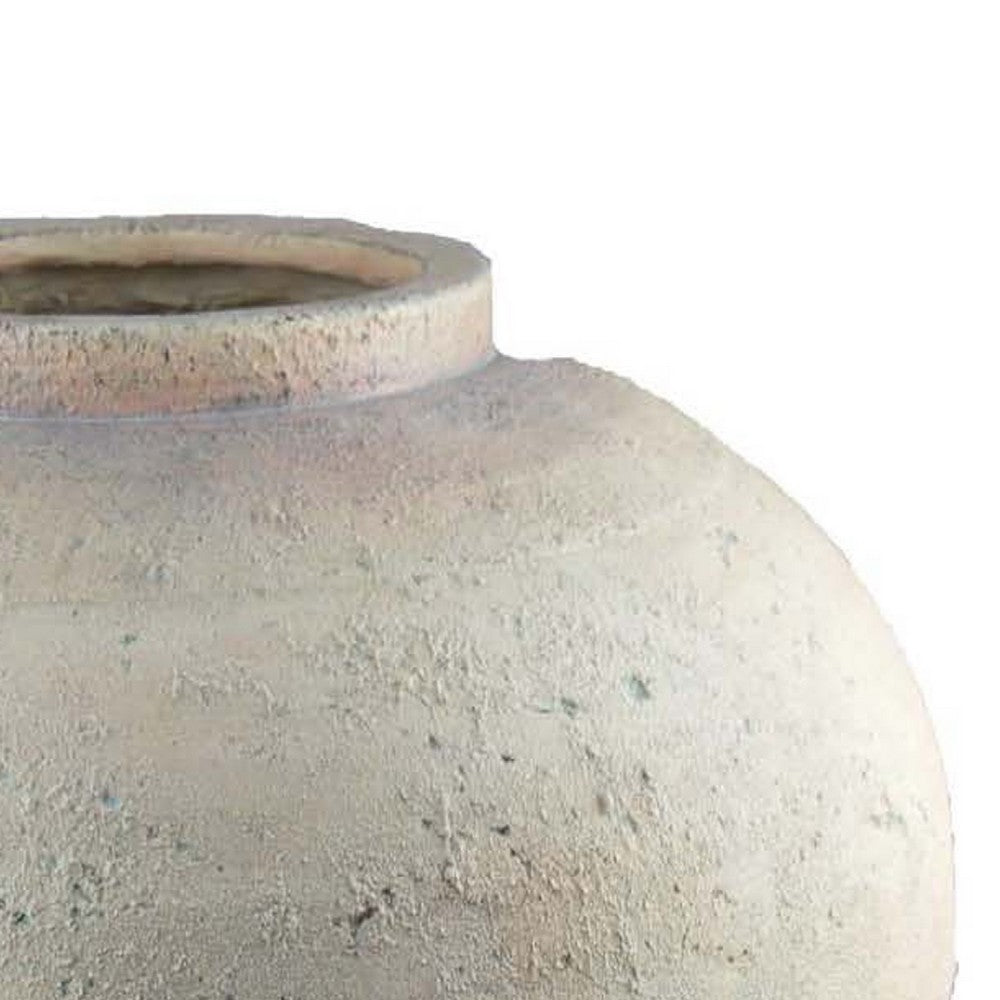 Kilu Decorative Vase, Rugged Texture, 19 Inch Metallic Gray Resin -BM334935