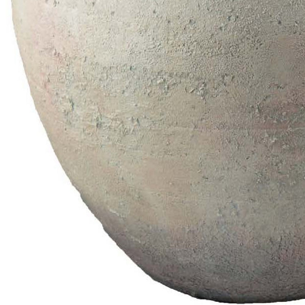 Kilu Decorative Vase, Rugged Texture, 19 Inch Metallic Gray Resin -BM334935