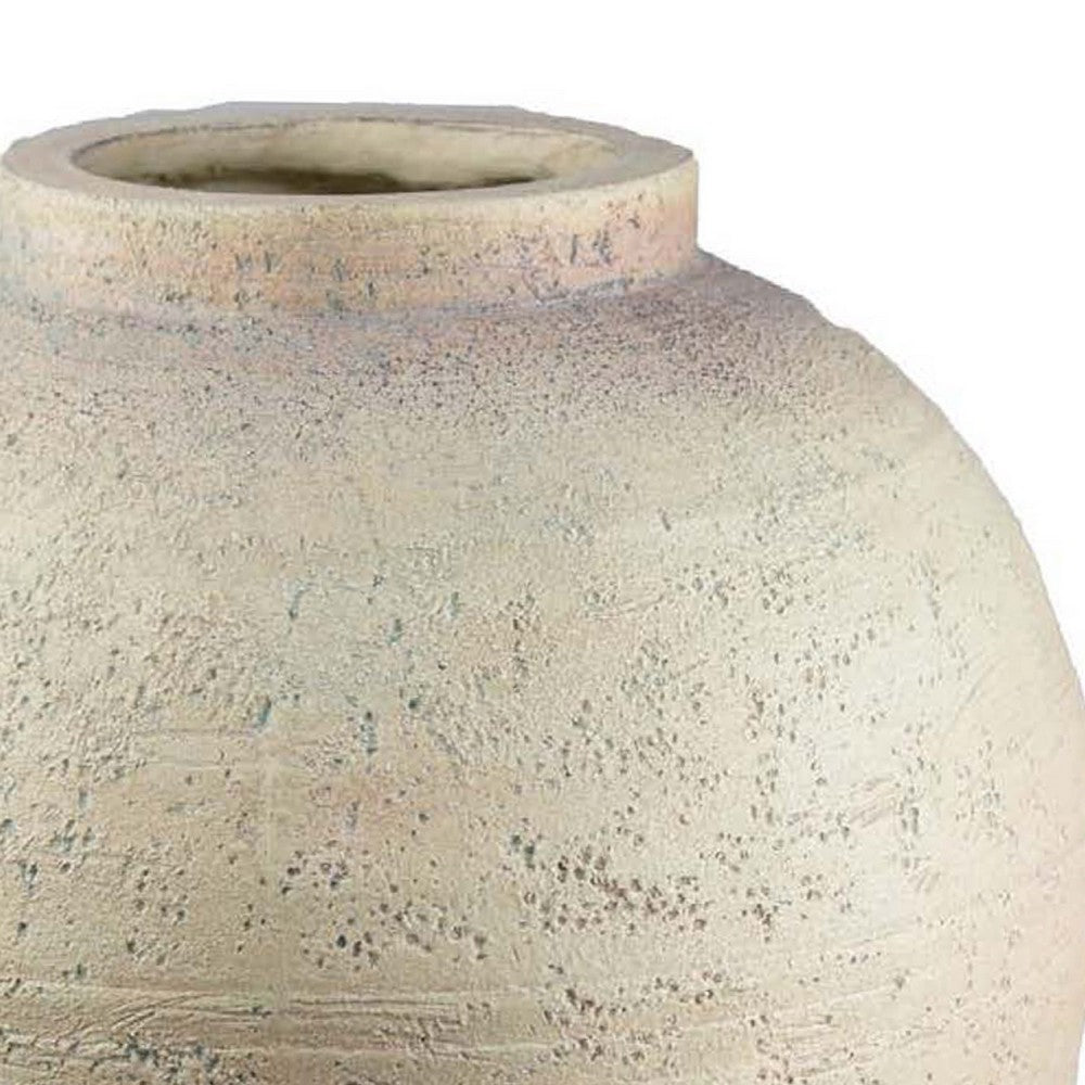 Kilu Decorative Vase, Rugged Texture, 14 Inch Metallic Gray Resin -BM334936