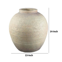 Kilu Decorative Vase, Rugged Texture, 14 Inch Metallic Gray Resin -BM334936