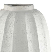 Decorative Vase, Round Textured Body, 23 Inch White Resin -BM334937