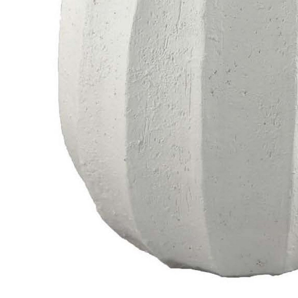 Decorative Vase, Round Textured Body, 23 Inch White Resin -BM334937
