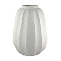 Decorative Vase, Round Textured Body, 23 Inch White Resin -BM334937