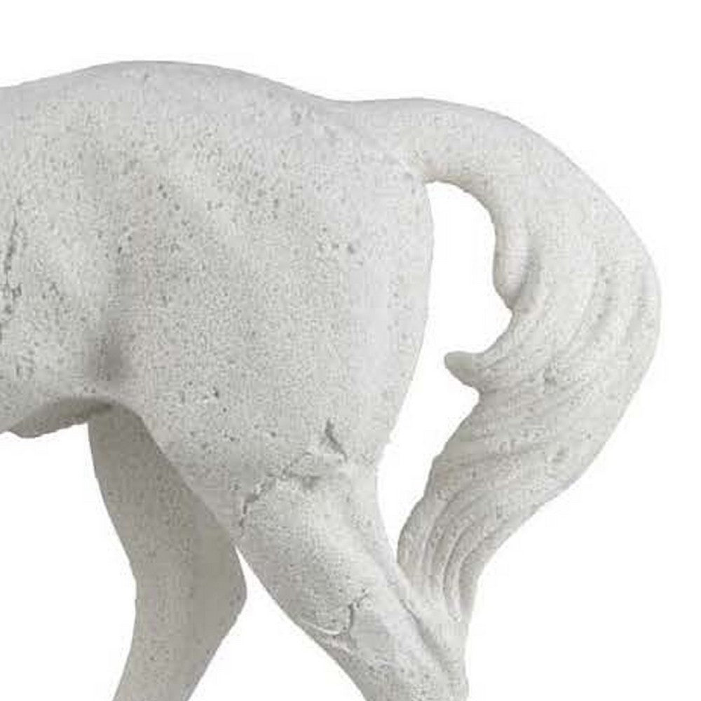 Omio Accent Figurine, Realistic Horse Statue, 16 Inch White Resin -BM334939