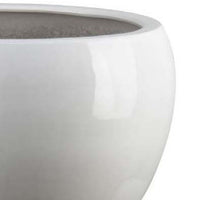 Womy Wide Decorative Planters Set of 2, Gloss White Ceramic 14 20 Inch -BM334942