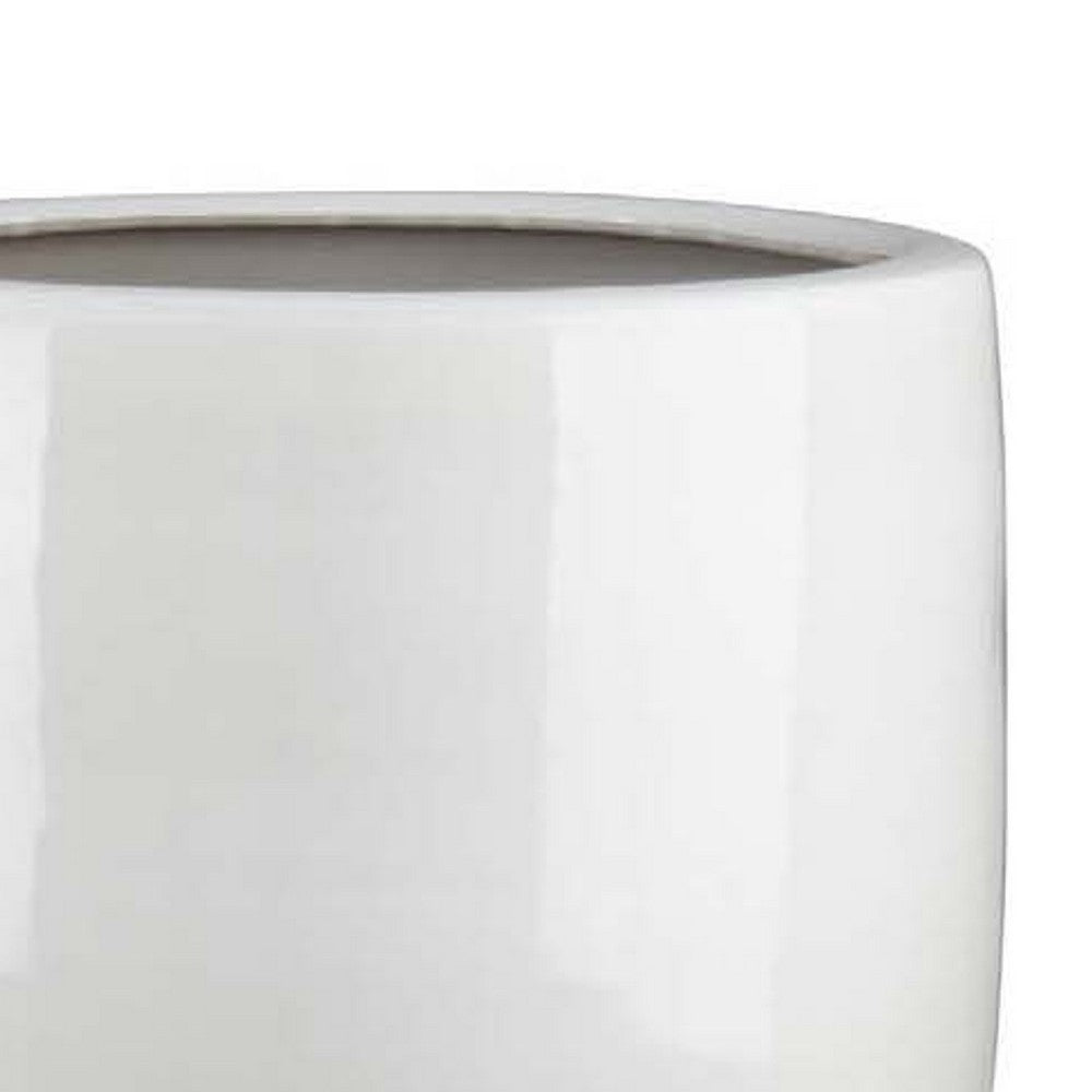 Womy Tall Decorative Planters Set of 2, Gloss White Ceramic 18 30 Inch -BM334943