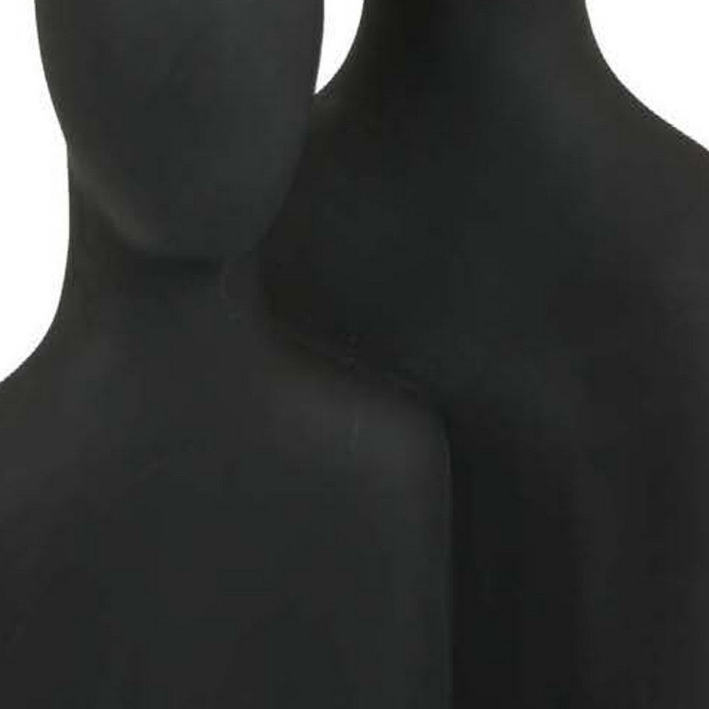 Nito Decorative Figurine, 2 Bust Silhouettes, 17 Inch Black Resin Body -BM334945