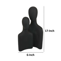 Nito Decorative Figurine, 2 Bust Silhouettes, 17 Inch Black Resin Body -BM334945