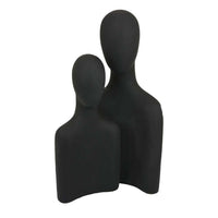 Nito Decorative Figurine, 2 Bust Silhouettes, 17 Inch Black Resin Body -BM334945