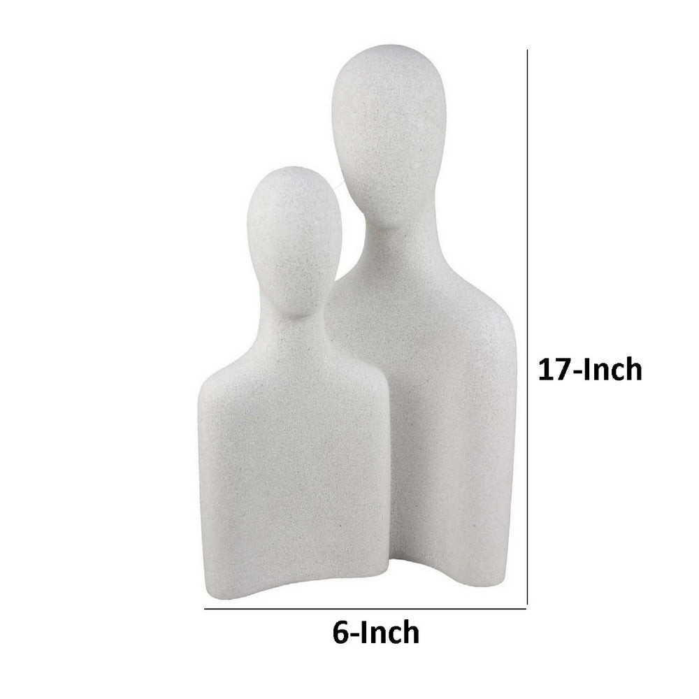 Nito Decorative Figurine, 2 Bust Silhouettes 17 Inch White Resin Body -BM334946