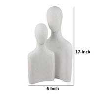 Nito Decorative Figurine, 2 Bust Silhouettes 17 Inch White Resin Body -BM334946