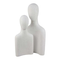 Nito Decorative Figurine, 2 Bust Silhouettes 17 Inch White Resin Body -BM334946