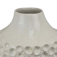 Nian Accent Vase, Off White Ceramic Raised Dimple Texture, 14 Inch -BM334948
