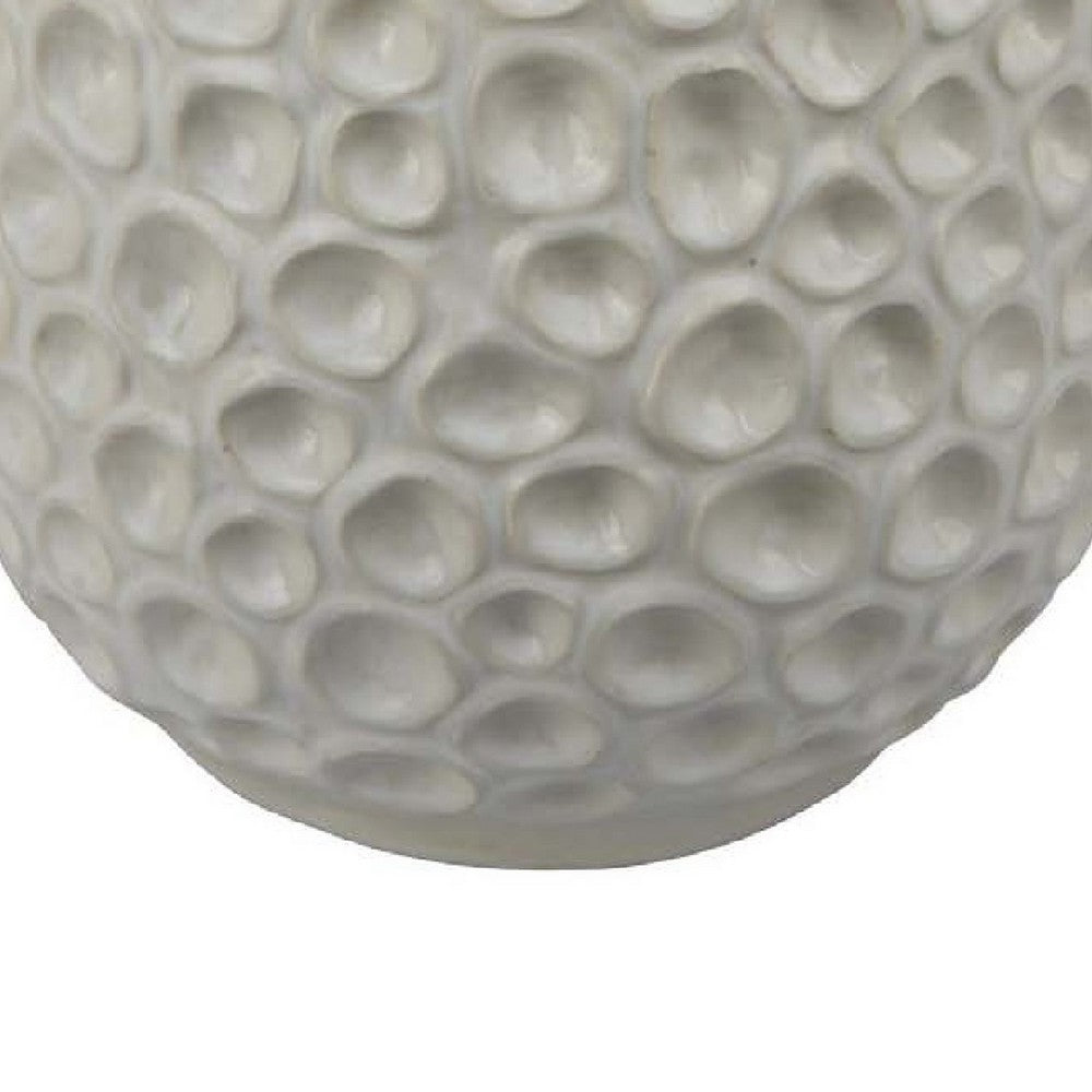 Nian Accent Vase, Off White Ceramic Raised Dimple Texture, 14 Inch -BM334948