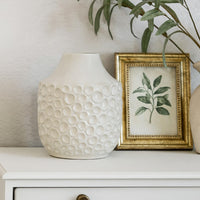 Nian Accent Vase, Off White Ceramic Raised Dimple Texture, 14 Inch -BM334948