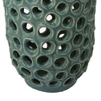 Nian Accent Vase, Green Ceramic, Perforated Rounded Holes, 16 Inch -BM334951