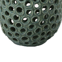 Nian Accent Vase, Green Ceramic, Perforated Rounded Holes, 14 Inch -BM334952