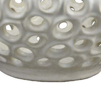 Nian Decorative Bowl, Classic White Ceramic, Perforated Holes, 13 Inch -BM334954
