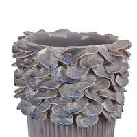 Kiana Decorative Vase, Gray Ceramic Flared Scales Rim Accent, 16 Inch -BM334956