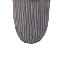 Kiana Decorative Vase, Gray Ceramic Flared Scales Rim Accent, 13 Inch -BM334957