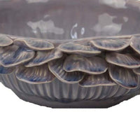 Kiana Decorative Bowl, Gray Ceramic, Flared Scales Rim Accent, 12 Inch -BM334958